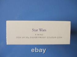 Silver Proof Star Wars X-Wing Fighter Coloured 50p Coin 2024