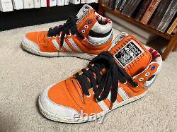 Size 9, Adidas Star Wars Luke Skywalker X Wing Pilot Shoes, Men's orange hi-top