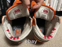 Size 9, Adidas Star Wars Luke Skywalker X Wing Pilot Shoes, Men's orange hi-top