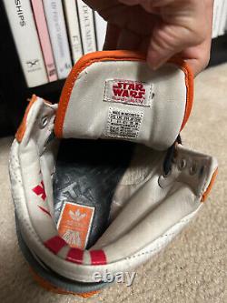 Size 9, Adidas Star Wars Luke Skywalker X Wing Pilot Shoes, Men's orange hi-top