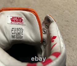 Size 9, Adidas Star Wars Luke Skywalker X Wing Pilot Shoes, Men's orange hi-top