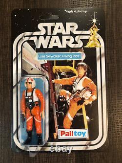 Star Wars ANH LUKE X WING PILOT MOC UnPunched ReCarded withProtective Case PALITOY