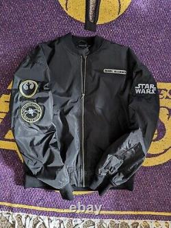 Star Wars Rebel Alliance Flight Jacket X-Wing Bomber Patch Black Men's M