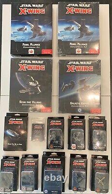 Star Wars X-Wing Miniatures 41 Ship Lot with NEW conversion kits and ships