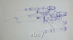 VINTAGE STAR WARS Joe Johnston X-Wing Blueprint Production Used Copy 1976