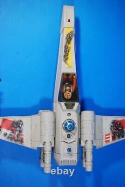 VINTAGE Star Wars COMPLETE BATTLE DAMAGED X WING FIGHTER + FIGURE KENNER WORKS