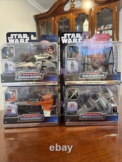 2024 Escadron Micro Galaxy Star Wars Lot De 4 Chase V-Wing, B-Wing, X-Wing, Plus