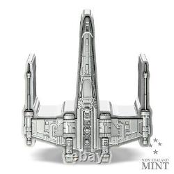 2024 Niue 3 oz Argent $10 Star Wars Pièce en forme de X-wing T-65