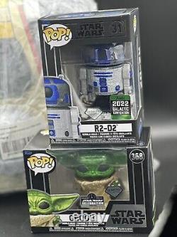 Célébration Star Wars 2022 Funko GROGU LE 5000, R2D2 Pop/Sac X-Wing Loungefly 3k