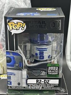 Célébration Star Wars 2022 Funko GROGU LE 5000, R2D2 Pop/Sac X-Wing Loungefly 3k