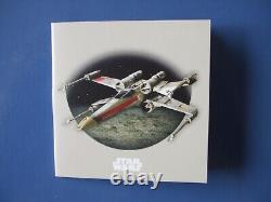 Pièce de 50p Star Wars X-Wing Fighter en argent, preuve colorée 2024