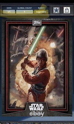 Star Wars Card Trader Illustrated DIGITAL CTI Rouge 2015 Luke Skywalker Tenue X-Wing