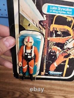 Vintage 1983 Kenner Star Wars ROTJ Luke Skywalker pilote X-wing 65B Carte de dos
